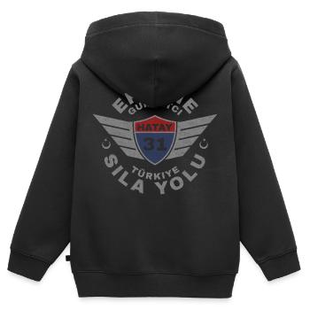 Hatay - Kinder Premium Organic Zip Hoodie - Schwarz - Hinten - AI Model Kid Male (0cm)