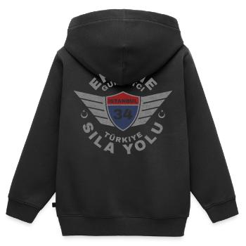 Istanbul - Kinder Premium Organic Zip Hoodie - Schwarz - Hinten - AI Model Kid Male (0cm)