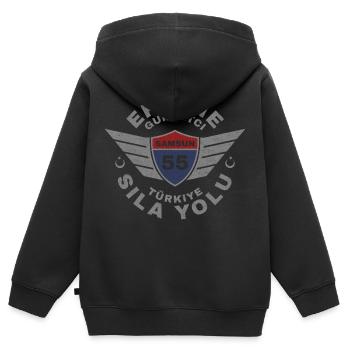 Samsun - Kinder Premium Organic Zip Hoodie - Schwarz - Hinten - AI Model Kid Male (0cm)