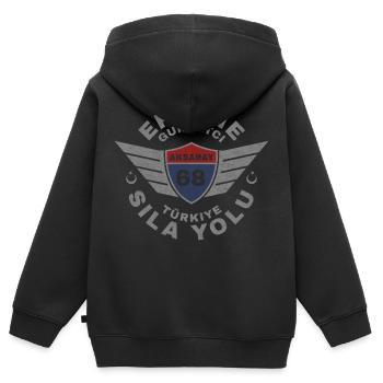 Aksaray - Kinder Premium Organic Zip Hoodie - Schwarz - Hinten - AI Model Kid Male (0cm)