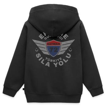 Batmanlı - Kinder Premium Organic Zip Hoodie - Schwarz - Hinten - AI Model Kid Male (0cm)