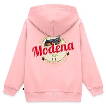 Modena Emilia-Romagna Balsamico Design Italien - Kinder Premium Organic Zip Hoodie - Rosa - Hinten - AI Model Kid Female (0cm)