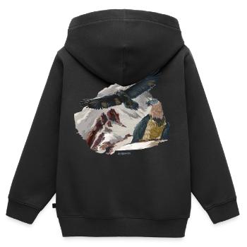 Gypaète barbu Dagmar Recka Bavaria Wally - Sweat Premium à capuche zippé enfant bio - noir - Dos - AI Model Kid Male (0cm)