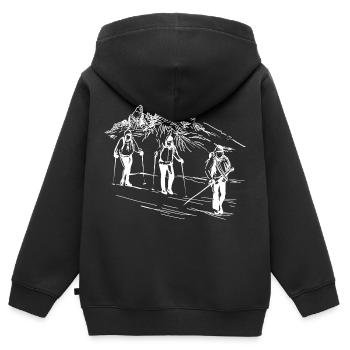 Un hommage au Watzmann: Berchtesgadener Land - Sweat Premium à capuche zippé enfant bio - noir - Dos - AI Model Kid Male (0cm)