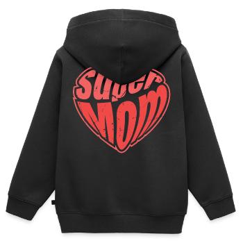 Supermom Mama Muttertag Hero - Kinder Premium Organic Zip Hoodie - Schwarz - Hinten - AI Model Kid Male (0cm)