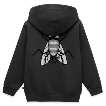 Small House Fly Insect Design - Kids Premium Organic Zip-up Hoodie - black - Back - AI Model Kid Male (0cm)