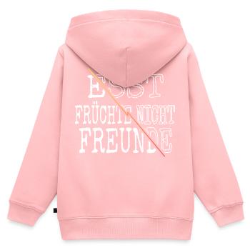 vegan fleischloses essen geburtstagsgeschenkidee - Kinder Premium Organic Zip Hoodie - Rosa - Hinten - AI Model Kid Female (0cm)