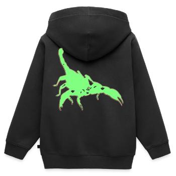 Scorpion Scorpion Vecteur toxique Arachnide Animal - Sweat Premium à capuche zippé enfant bio - noir - Dos - AI Model Kid Male (0cm)