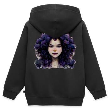 Violet - Kids Premium Organic Zip-up Hoodie - black - Back - AI Model Kid Male (0cm)