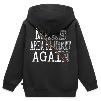 alien abduction alien spaceship alien - Kinder Premium Organic Zip Hoodie - Schwarz - Hinten - AI Model Kid Male (0cm)