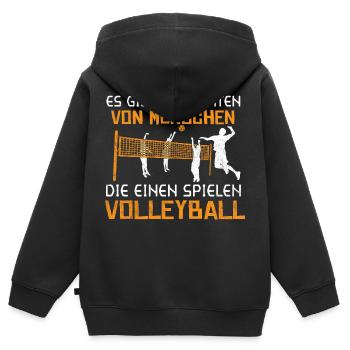 Die einen... - Volleyballer Beach Volleyball - Kinder Premium Organic Zip Hoodie - Schwarz - Hinten - AI Model Kid Male (0cm)