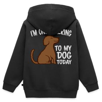 only talking to dog - Kids Premium Organic Zip-up Hoodie - black - Back - AI Model Kid Male (0cm)