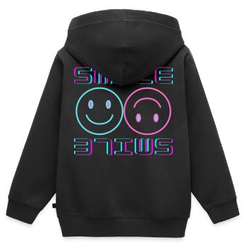 Smile color - Kinder Premium Organic Zip Hoodie - Schwarz - Hinten - AI Model Kid Male (0cm)