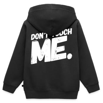 DON´T TOUCH ME. Cool & New T-Shirt. MAXIMUM DESIGN - Kinder Premium Organic Zip Hoodie - Schwarz - Hinten - AI Model Kid Male (0cm)