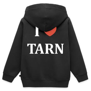 i love Tarn - Sweat Premium à capuche zippé enfant bio - noir - Dos - AI Model Kid Male (0cm)