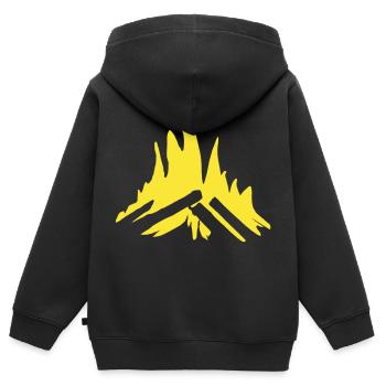 Lagerfeuer Camping Natur Wald Feuer Vektor 4 - Kinder Premium Organic Zip Hoodie - Schwarz - Hinten - AI Model Kid Male (0cm)