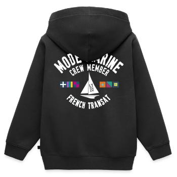 Marine-Besatzungsmodus - Kinder Premium Organic Zip Hoodie - Schwarz - Hinten - AI Model Kid Male (0cm)