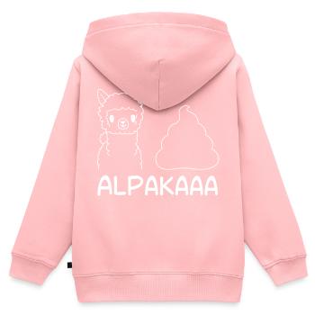 Alpaka Lama Kaka lustiger Spruch - Kinder Premium Organic Zip Hoodie - Rosa - Hinten - AI Model Kid Female (0cm)