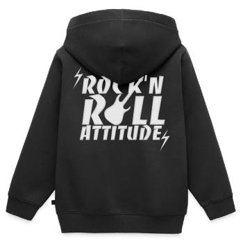 Musik Blues Pop Rock Tanz Hard Rock New Wave Punk - Kinder Premium Organic Zip Hoodie - Schwarz - Hinten - AI Model Kid Male (0cm)