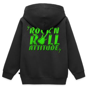 Musik Blues Pop Rock Tanz Hard Rock New Wave Punk - Kinder Premium Organic Zip Hoodie - Schwarz - Hinten - AI Model Kid Male (0cm)