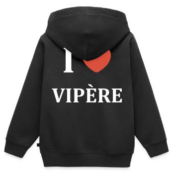 i love Vipère - Sweat Premium à capuche zippé enfant bio - noir - Dos - AI Model Kid Male (0cm)