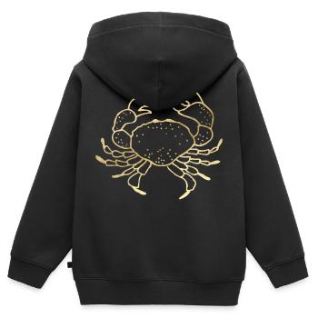 Krabbe - Kinder Premium Organic Zip Hoodie - Schwarz - Hinten - AI Model Kid Male (0cm)