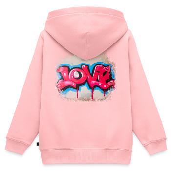 Graffiti Love - Kinder Premium Organic Zip Hoodie - Rosa - Hinten - AI Model Kid Female (0cm)