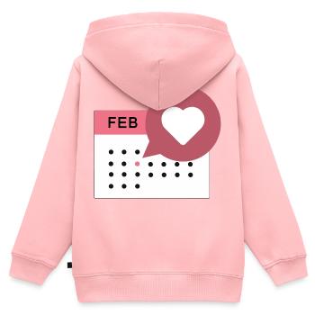 Calendrier du cœur - Sweat Premium à capuche zippé enfant bio - rose - Dos - AI Model Kid Female (0cm)