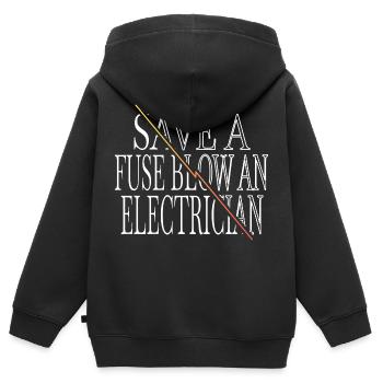 Lineman Génie Informatique Electrique Profession - Sweat Premium à capuche zippé enfant bio - noir - Dos - AI Model Kid Male (0cm)