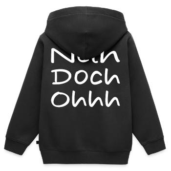 Nein Doch Ohhh - Kinder Premium Organic Zip Hoodie - Schwarz - Hinten - AI Model Kid Male (0cm)
