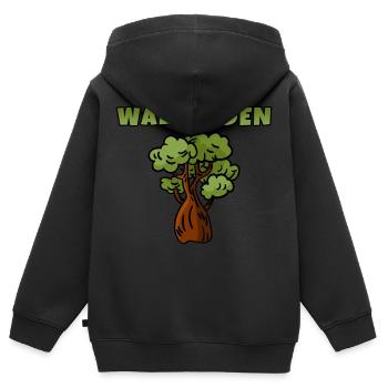 Achtsamkeitstrainer Waldbaden Natur Entspannung - Kinder Premium Organic Zip Hoodie - Schwarz - Hinten - AI Model Kid Male (0cm)