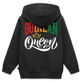 Guinea Königin Guinea Guinea Guinea Flagge - Kinder Premium Organic Zip Hoodie - Schwarz - Hinten - AI Model Kid Male (0cm)
