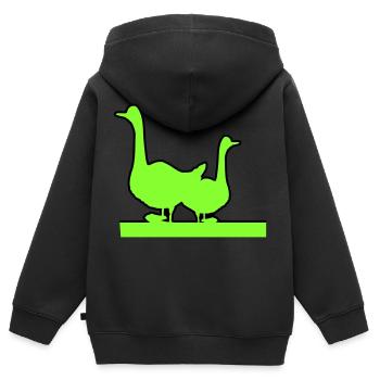 Oies - Sweat Premium à capuche zippé enfant bio - noir - Dos - AI Model Kid Male (0cm)