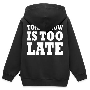 Tomorrow is too late - Sweat Premium à capuche zippé enfant bio - noir - Dos - AI Model Kid Male (0cm)