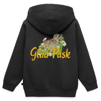 glad pask Frohe Ostern - Kinder Premium Organic Zip Hoodie - Schwarz - Hinten - AI Model Kid Male (0cm)
