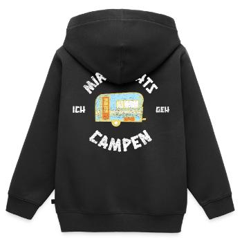 Mir reichts ich geh campen - Wohnwagen Wohnmobil - Kinder Premium Organic Zip Hoodie - Schwarz - Hinten - AI Model Kid Male (0cm)