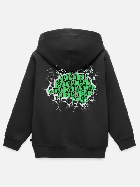 cool swim dad tshirts biker water fun jokes - Premium børne zip-hættetrøje økologisk - sort