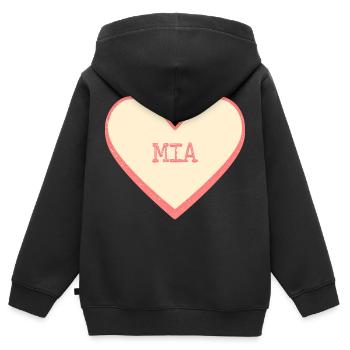 Mia - Kinder Premium Organic Zip Hoodie - Schwarz - Hinten - AI Model Kid Male (0cm)