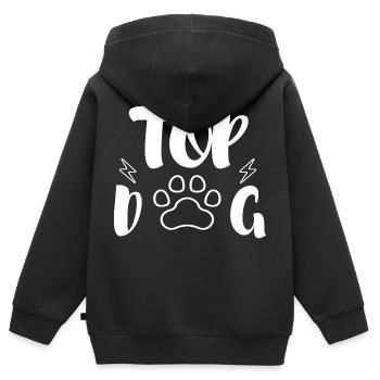 TOP DOG - Kinder Premium Organic Zip Hoodie - Schwarz - Hinten - AI Model Kid Male (0cm)
