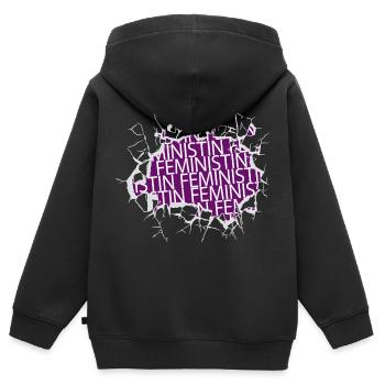 womancontest danke female ansage frauenpower women - Kinder Premium Organic Zip Hoodie - Schwarz - Hinten - AI Model Kid Male (0cm)