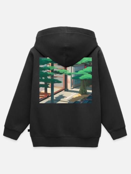 Tokio-Landschaft - Kinder Premium Organic Zip Hoodie - Schwarz