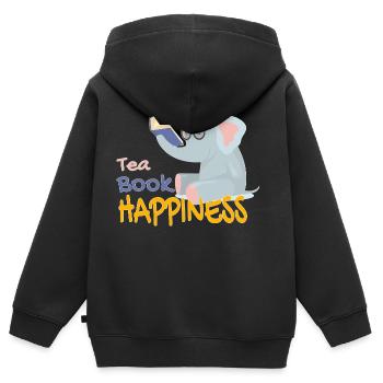 I like to get lost in books - Kids Premium Organic Zip-up Hoodie - black - Back - AI Model Kid Male (0cm)