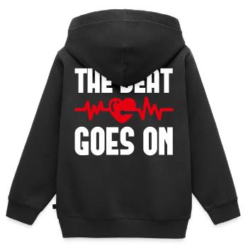 The Beat Goes on - Kids Premium Organic Zip-up Hoodie - black - Back - AI Model Kid Male (0cm)