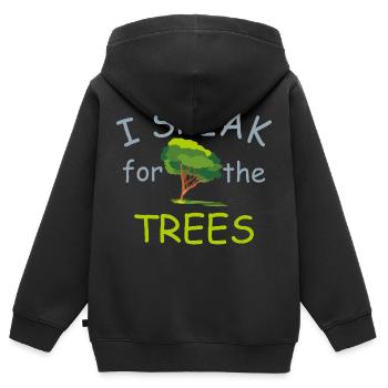 I speak for the trees - Kids Premium Organic Zip-up Hoodie - black - Back - AI Model Kid Male (0cm)