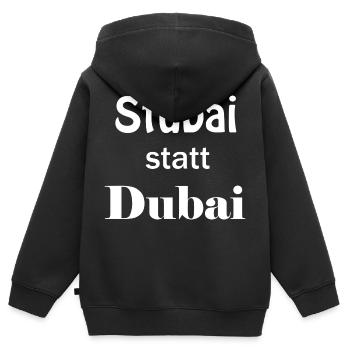 Stubai Tal statt Dubai Geschenk Geburtstag Idee - Kinder Premium Organic Zip Hoodie - Schwarz - Hinten - AI Model Kid Male (0cm)