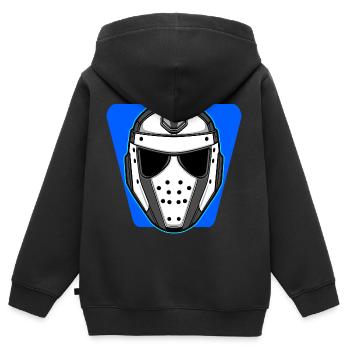 Eishockey Maske - Kinder Premium Organic Zip Hoodie - Schwarz - Hinten - AI Model Kid Male (0cm)