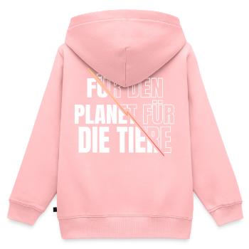 veganes essen statement spruch fleischlos - Kinder Premium Organic Zip Hoodie - Rosa - Hinten - AI Model Kid Female (0cm)