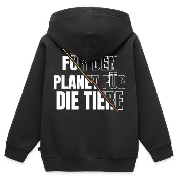 veganes essen statement spruch fleischlos - Kinder Premium Organic Zip Hoodie - Schwarz - Hinten - AI Model Kid Male (0cm)