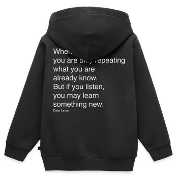 Wenn du sprichst - Kinder Premium Organic Zip Hoodie - Schwarz - Hinten - AI Model Kid Male (0cm)