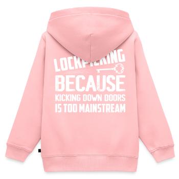 Lockpicking Because Kicking Down Doors Locksmith L - Kinder Premium Organic Zip Hoodie - Rosa - Hinten - AI Model Kid Female (0cm)